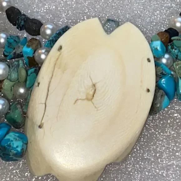Bespoke Vintage Bone & Turquoise Organic Statement Necklace!